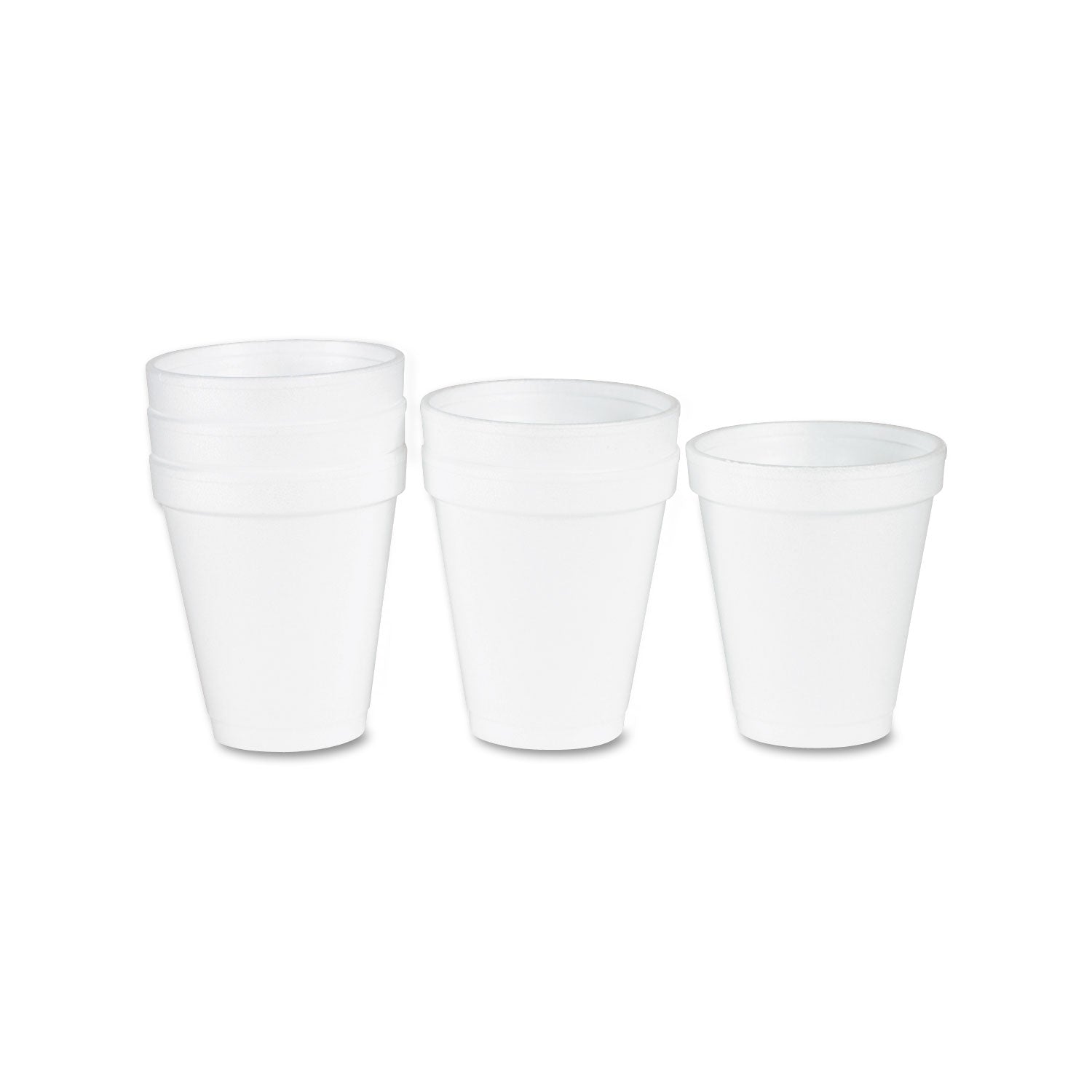 Foam Drink Cups, 6 oz, White, 25/Bag, 40 Bags/Carton - 
