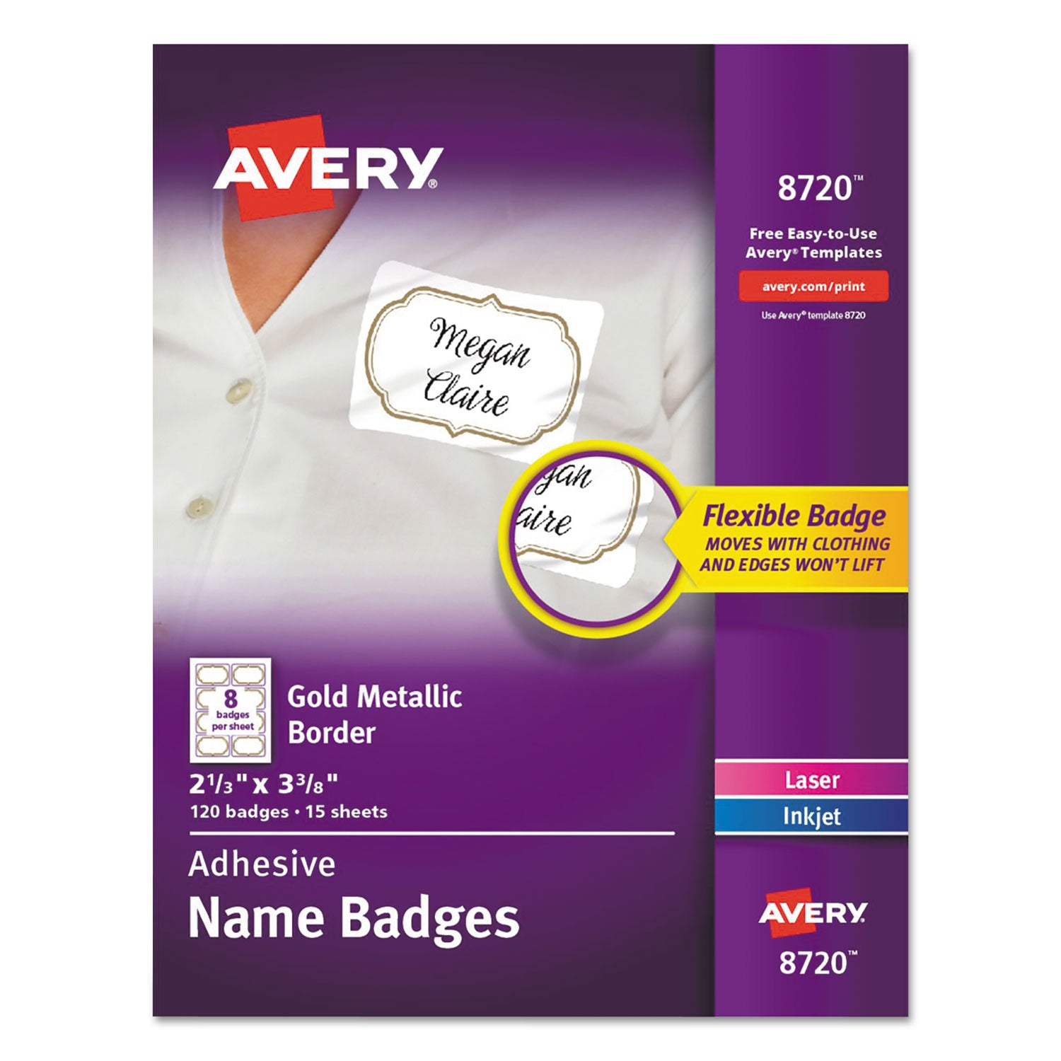 flexible-adhesive-name-badge-labels-3-3-8-x-2-1-3-white-gold-border-120-pk_ave8720 - 1