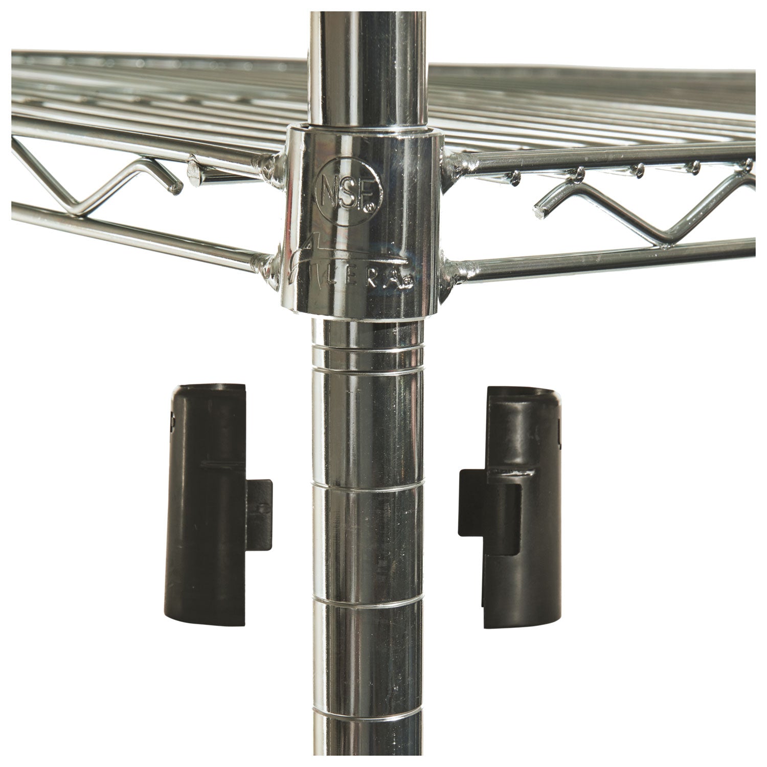 NSF Certified Industrial Four-Shelf Wire Shelving Kit, 48w x 24d x 72h, Silver - 