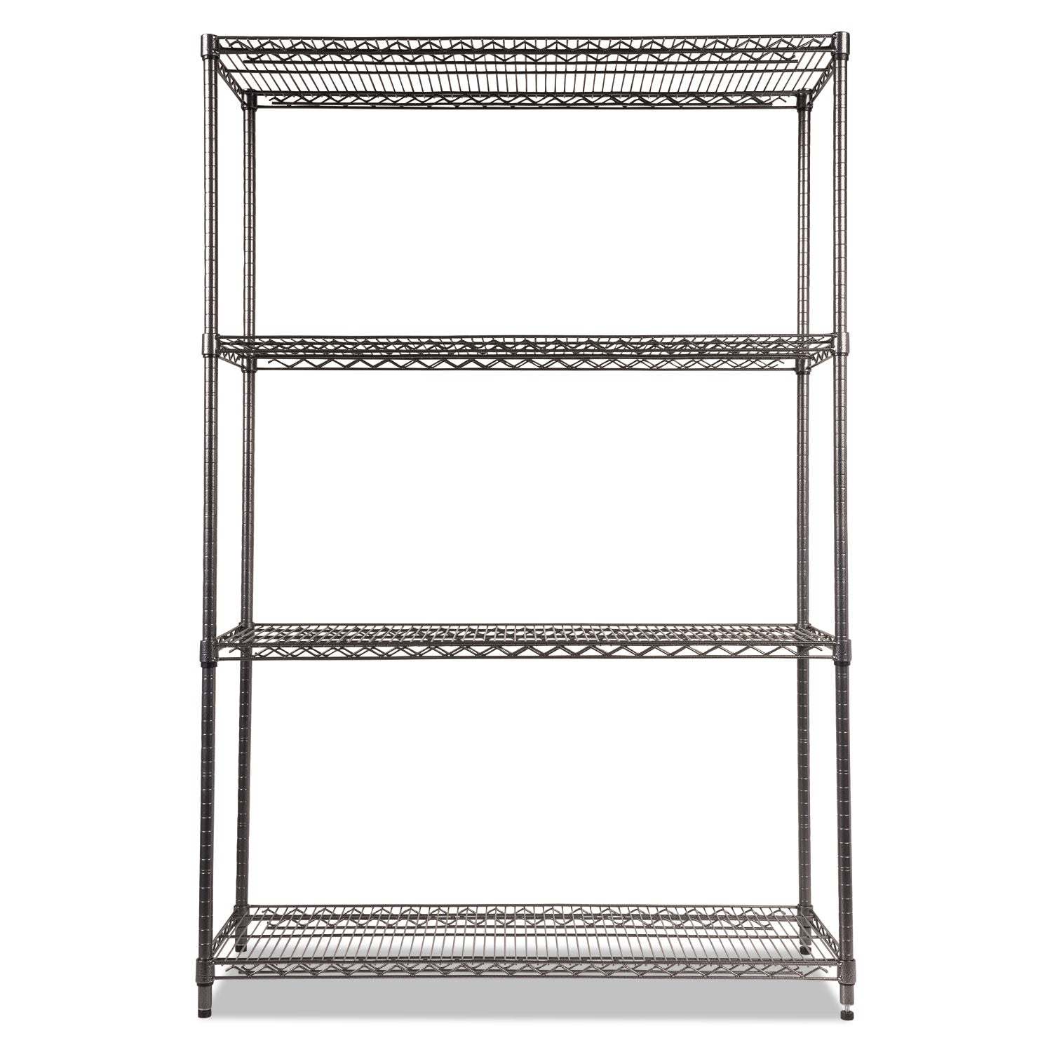 Wire Shelving Starter Kit, Four-Shelf, 48w x 18d x 72h, Black Anthracite - 