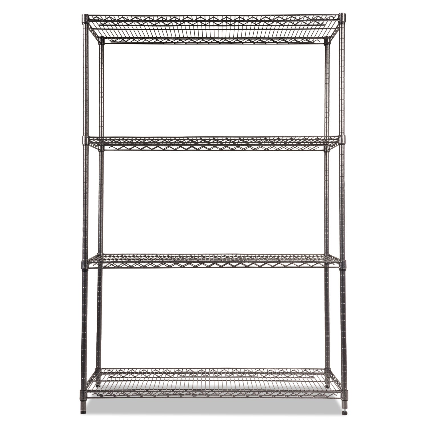 Wire Shelving Starter Kit, Four-Shelf, 48w x 18d x 72h, Black Anthracite