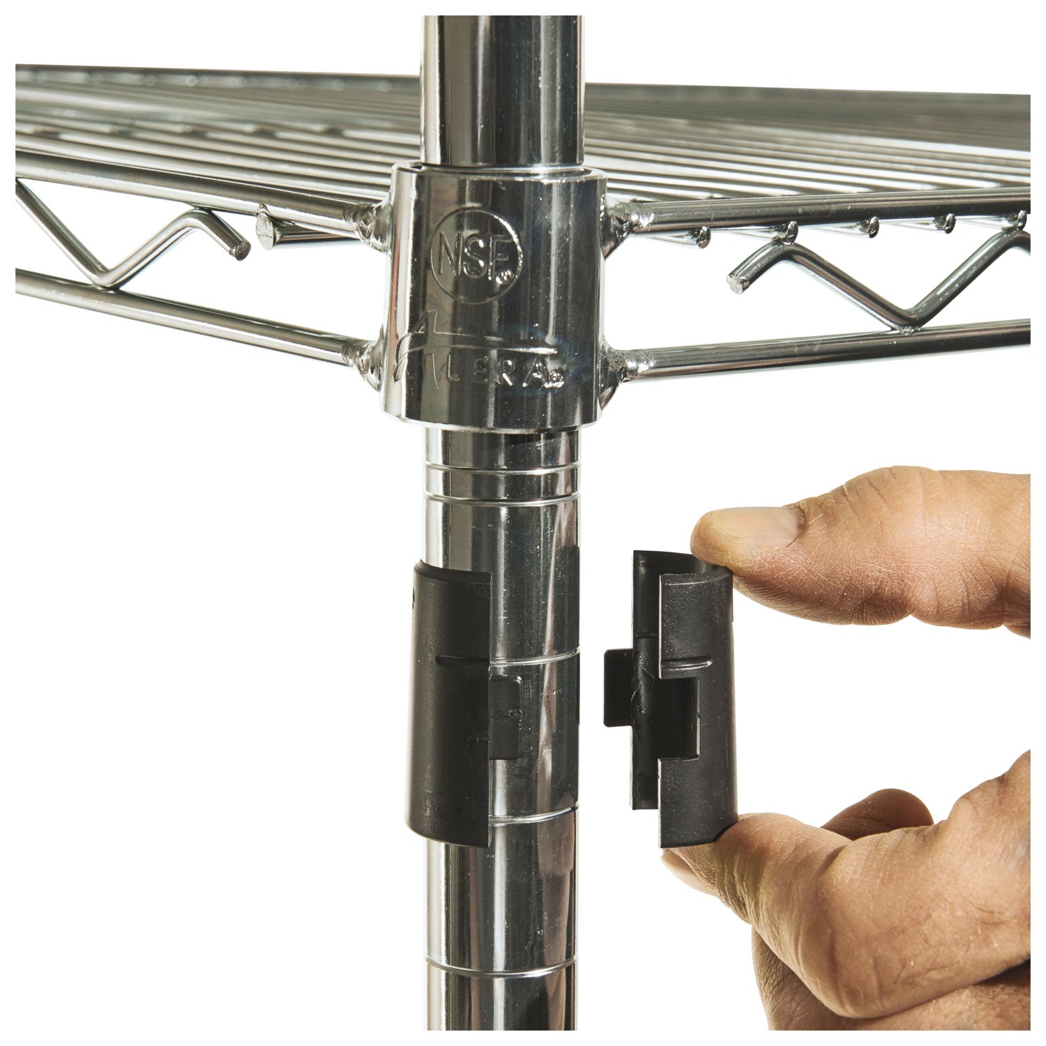 NSF Certified Industrial Four-Shelf Wire Shelving Kit, 48w x 18d x 72h, Silver
