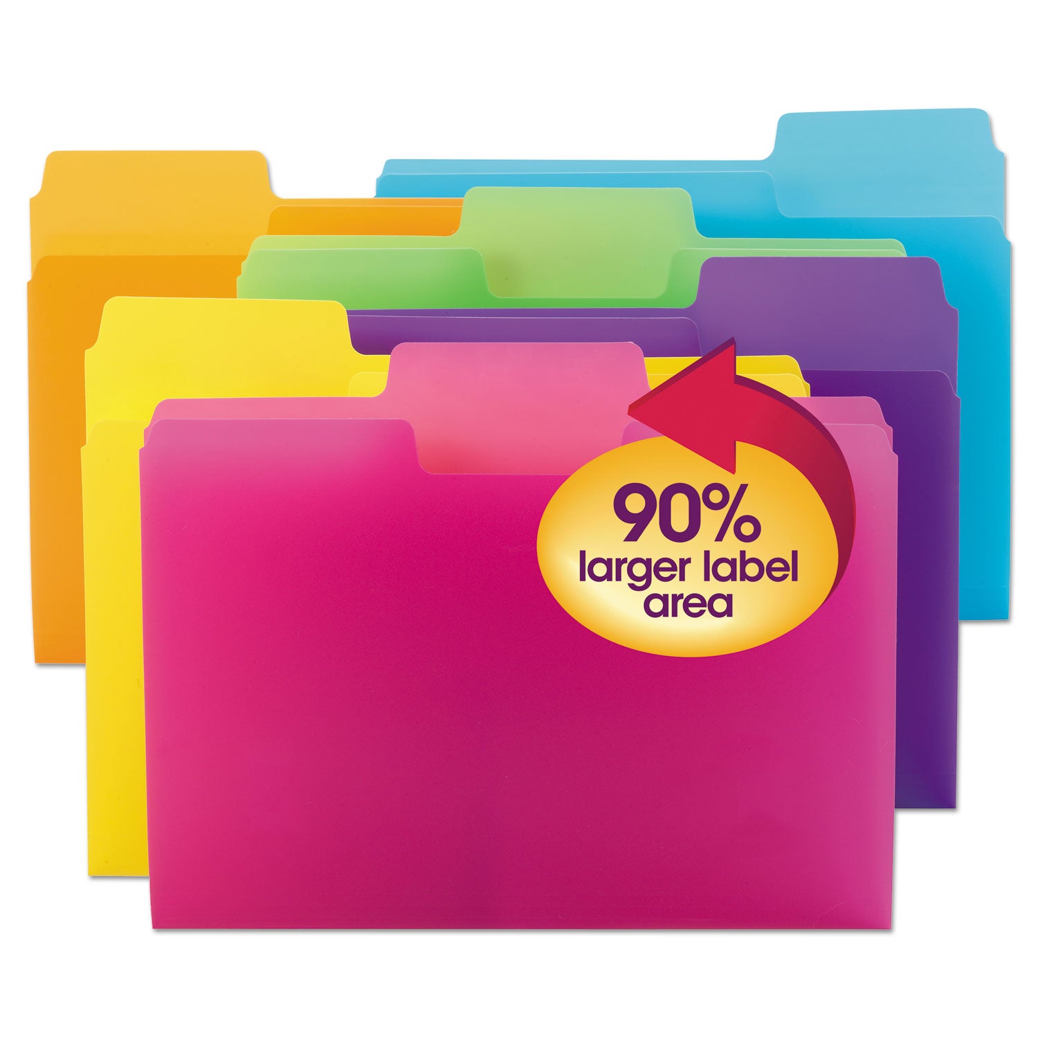 supertab-top-tab-file-folders-1-3-cut-tabs-assorted-letter-size-075-expansion-polypropylene-18-pack_smd10515 - 3