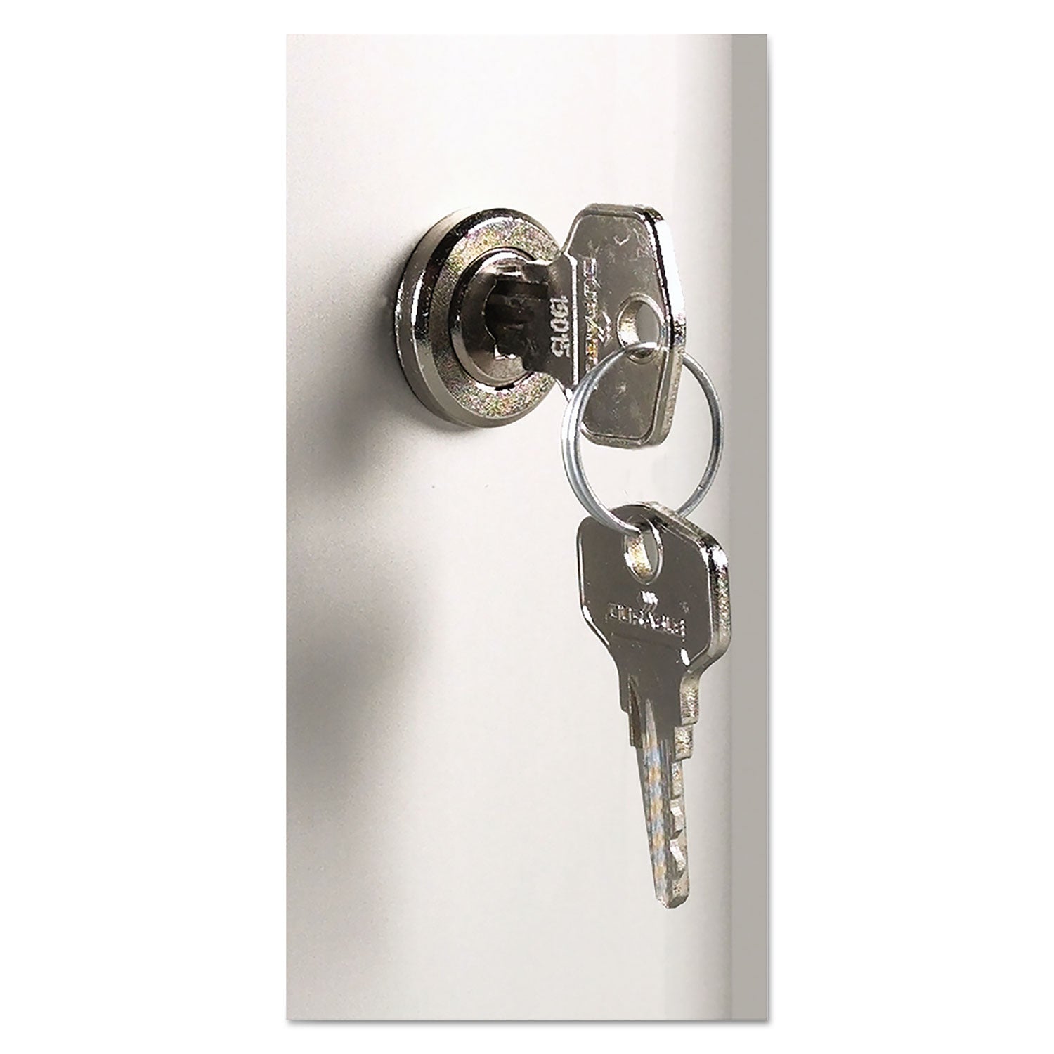 Locking Key Cabinet, 72-Key, Brushed Aluminum, Silver, 11.75 x 4.63 x 15.75 - 