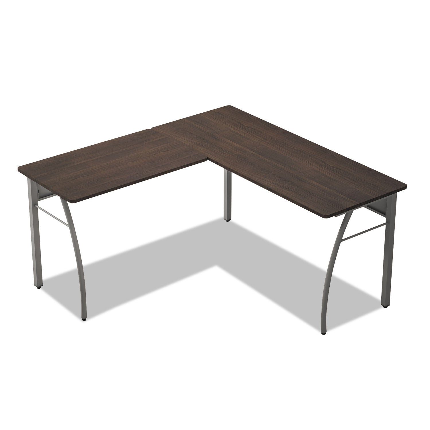 Trento Line L-Shaped Desk, 59.13" x 59.13" x 29.5", Mocha/Gray - 