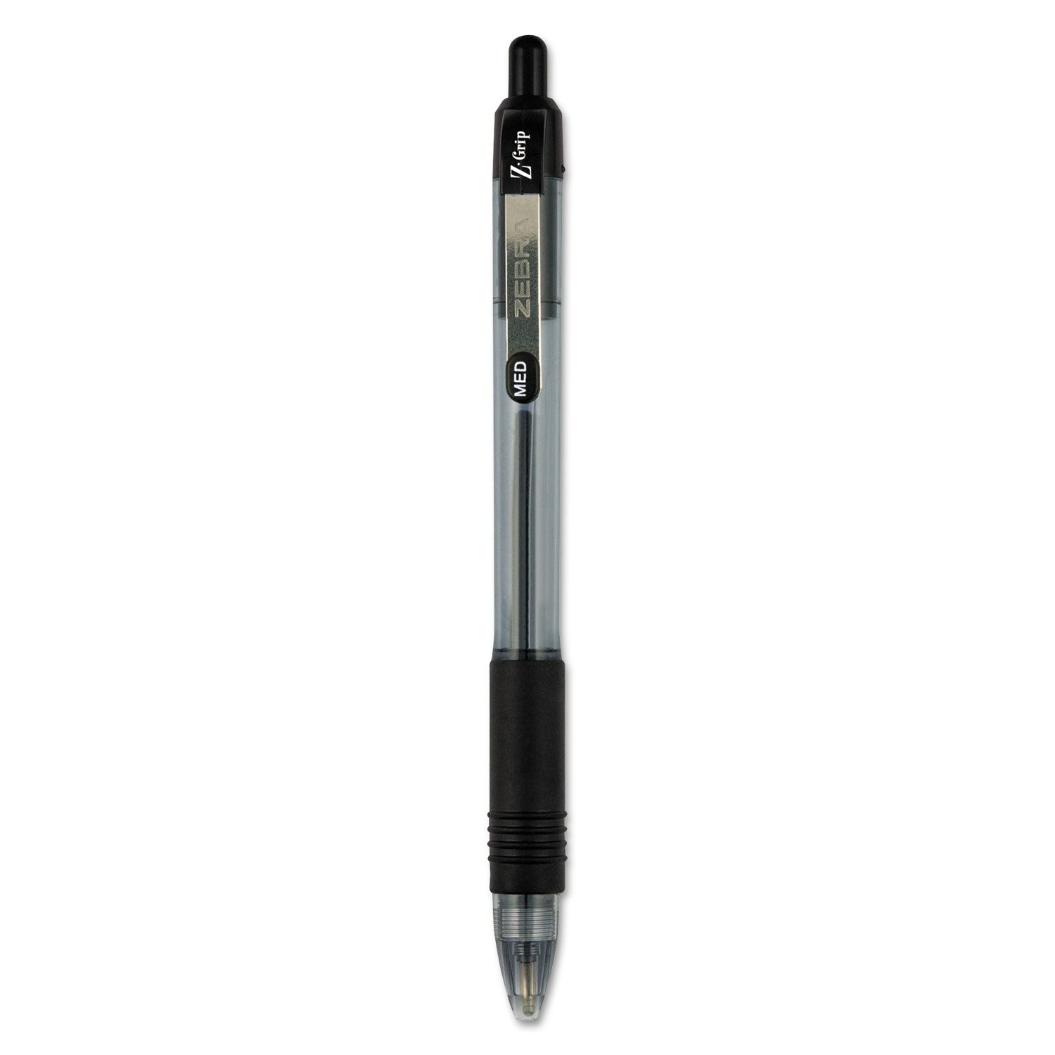 z-grip-ballpoint-pen-retractable-medium-1-mm-black-ink-clear-black-barrel-48-pack_zeb22148 - 1