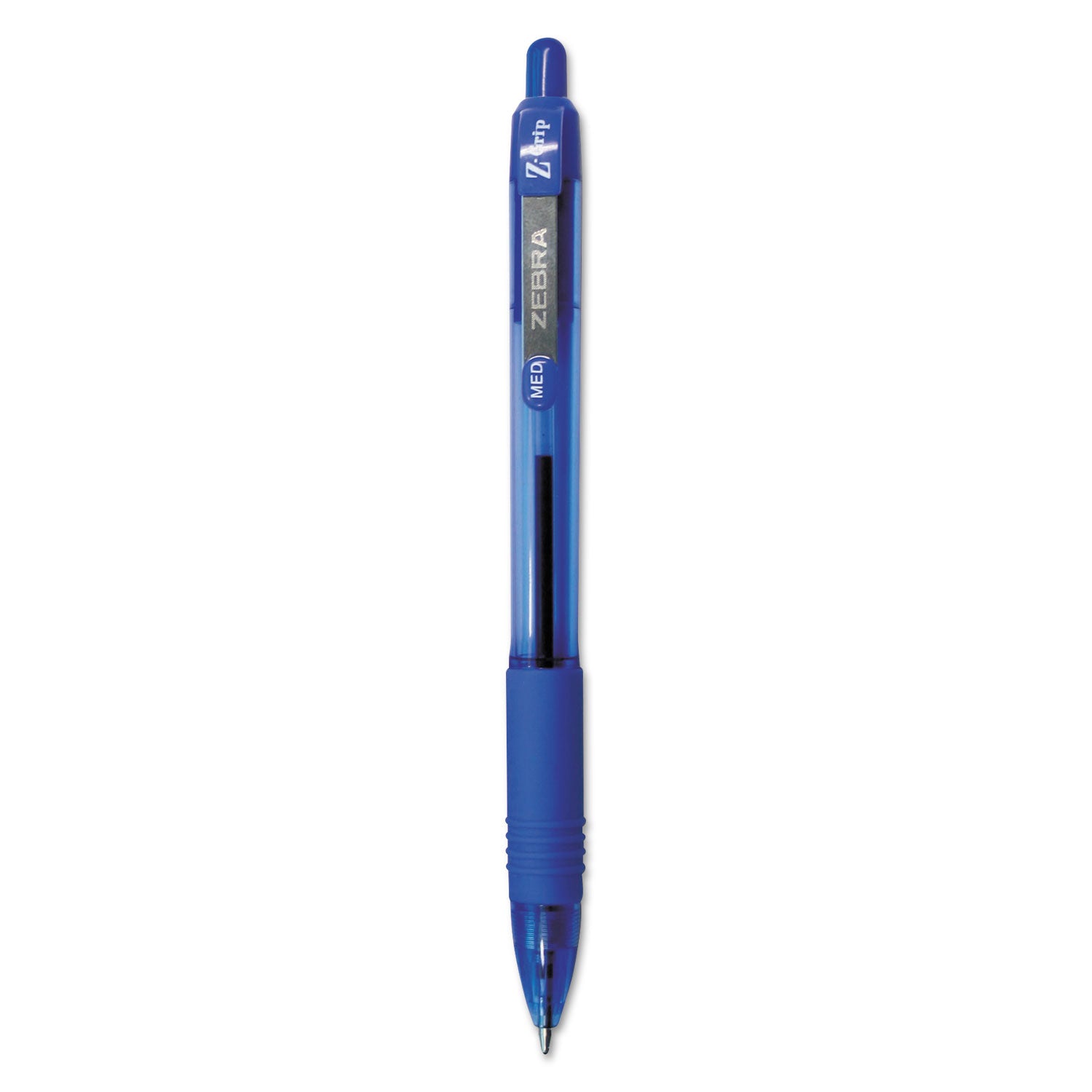 Z-Grip Ballpoint Pen, Retractable, Medium 1 mm, Blue Ink, Translucent Blue/Blue Barrel, 12/Pack - 