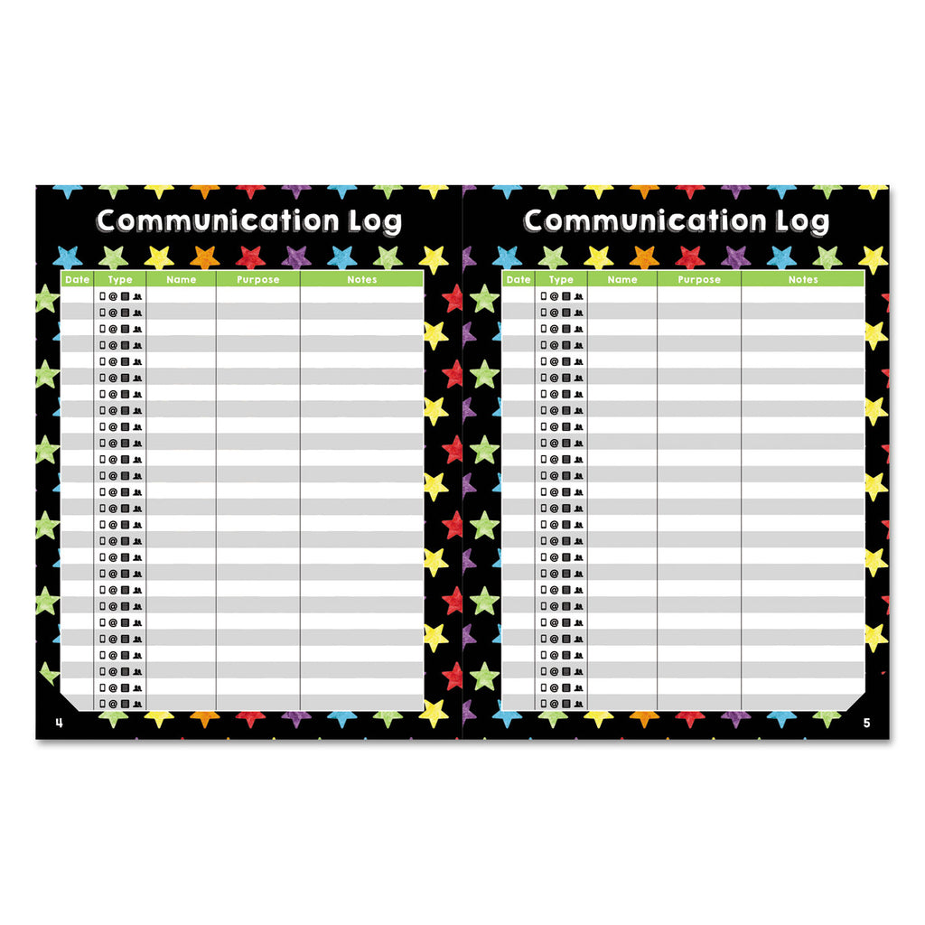 Teacher Planner, Weekly/Monthly, Two-Page Spread (Seven Classes), 10.88 x 8.38, Balloon Theme, Black Cover