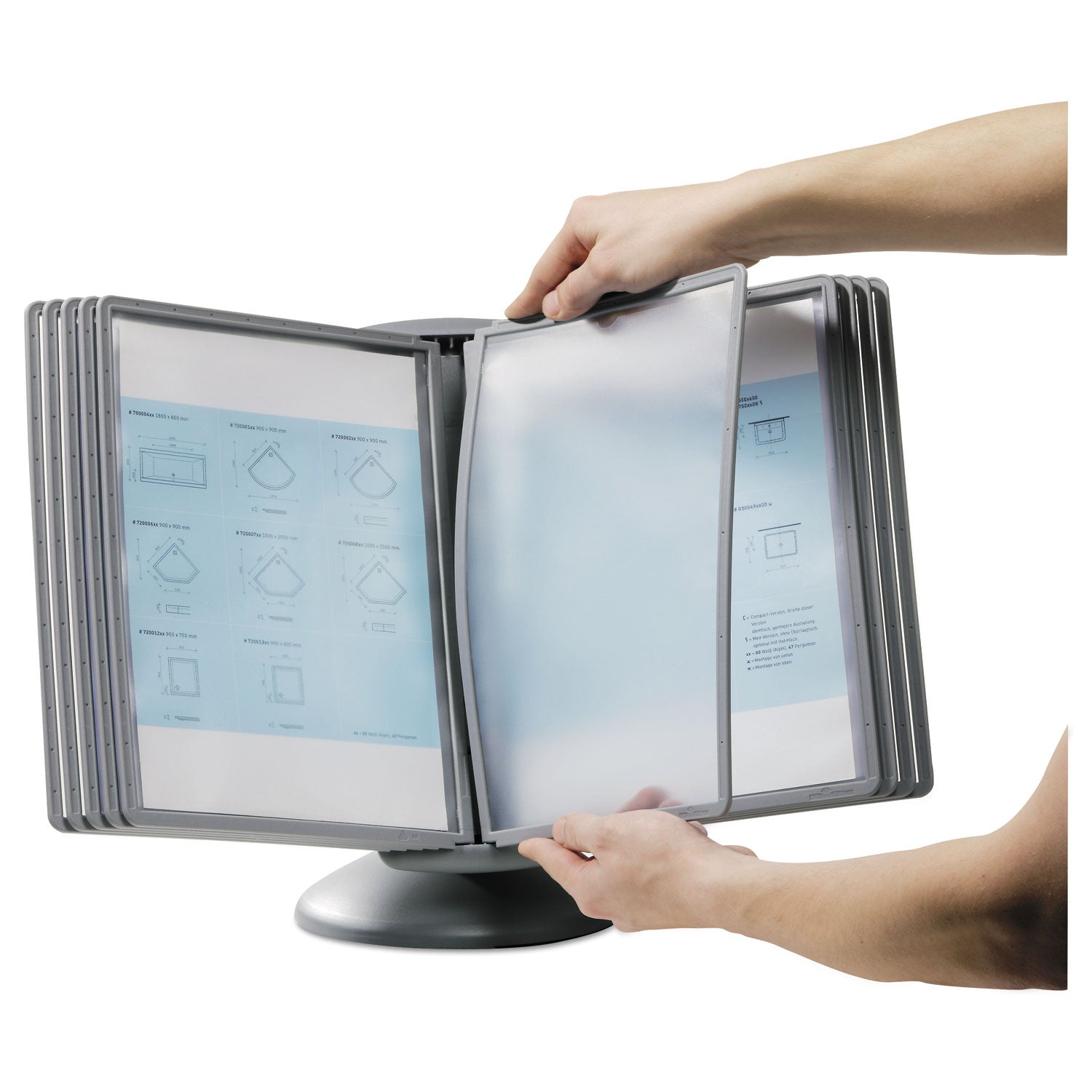 SHERPA Motion Desk Reference System, 10 Panels, Gray Borders - 