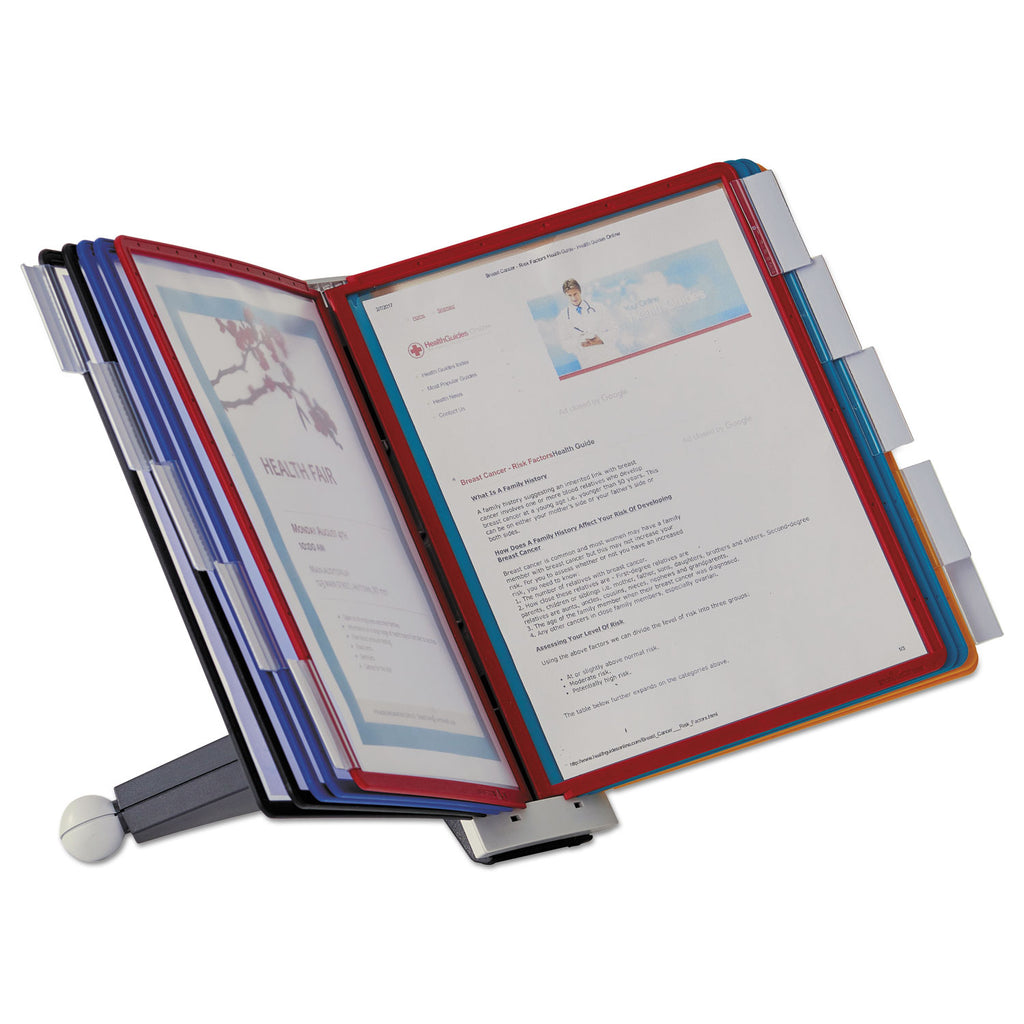SHERPA Desk Reference System, 10 Panels, 10 x 5.63 x 13.88, Assorted Borders - 