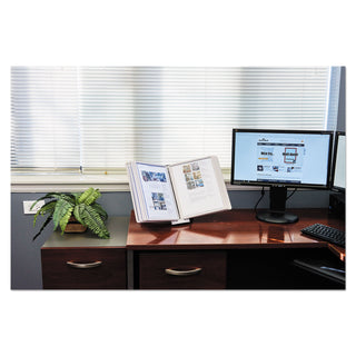 SHERPA Desk Reference System, 10 Panels, 10 x 5.88 x 13.5, Gray Borders - 