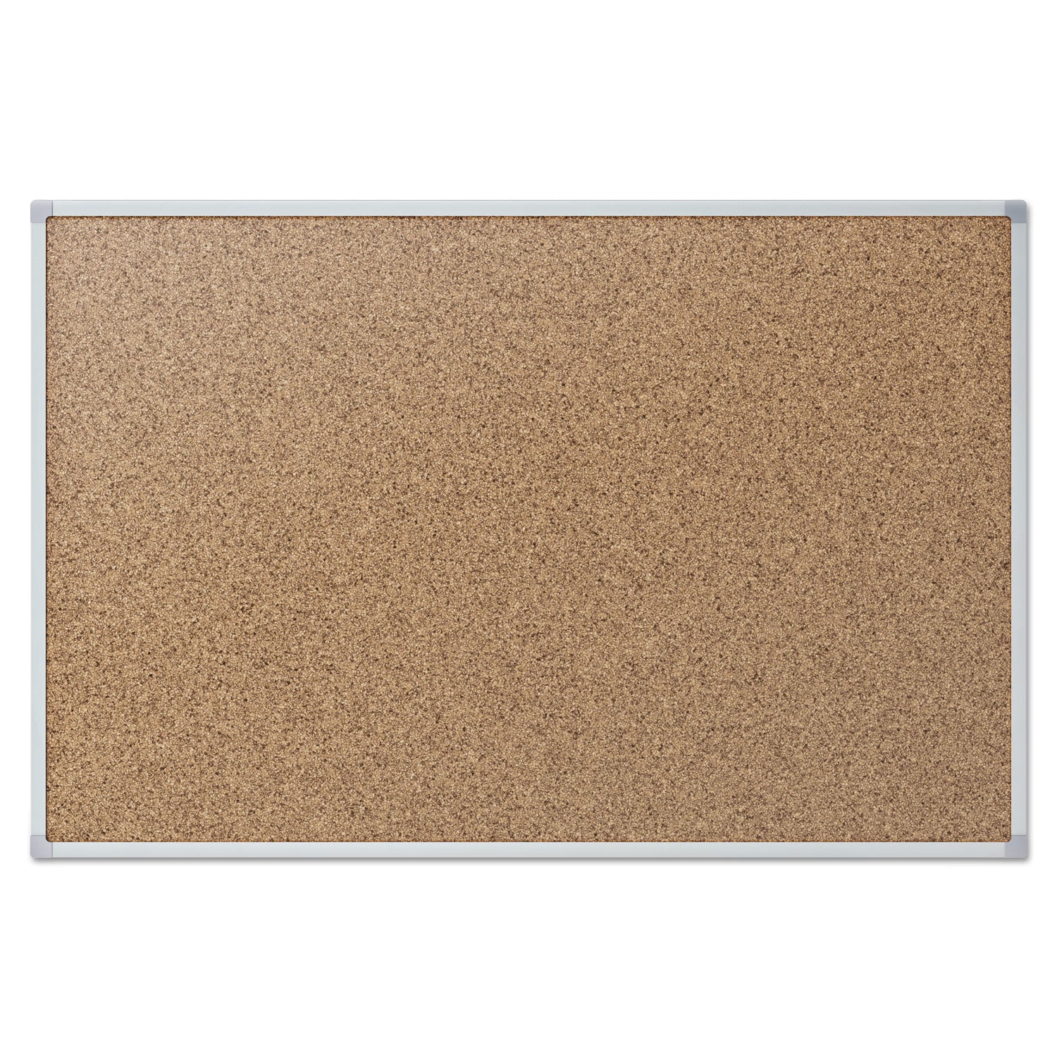 Economy Cork Board with Aluminum Frame, 24 x 18, Tan Surface, Silver Aluminum Frame - 