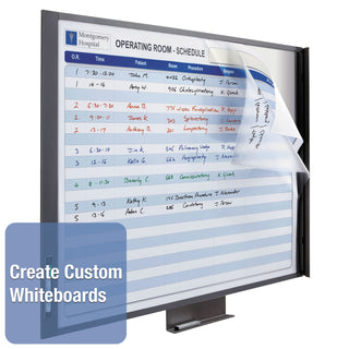 InView Custom Whiteboard, 36 x 24, White/Clear Surface, Graphite Fiberboard Frame - 