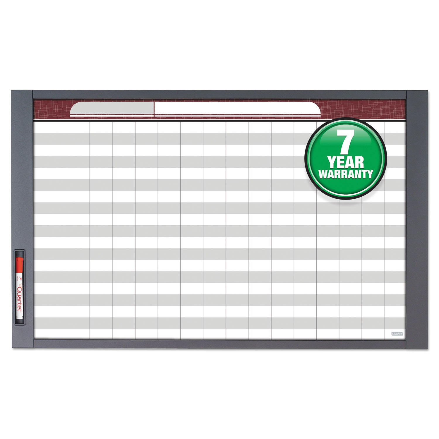 InView Custom Whiteboard, 36 x 24, White/Clear Surface, Graphite Fiberboard Frame - 