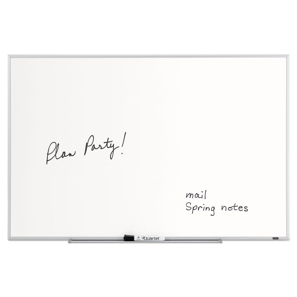 Dry Erase Board, 36 x 24, Melamine White Surface, Silver Aluminum Frame - 