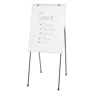 Dry Erase Steel Easel, 29 x 40, Melamine White Surface, Aluminum Frame - 