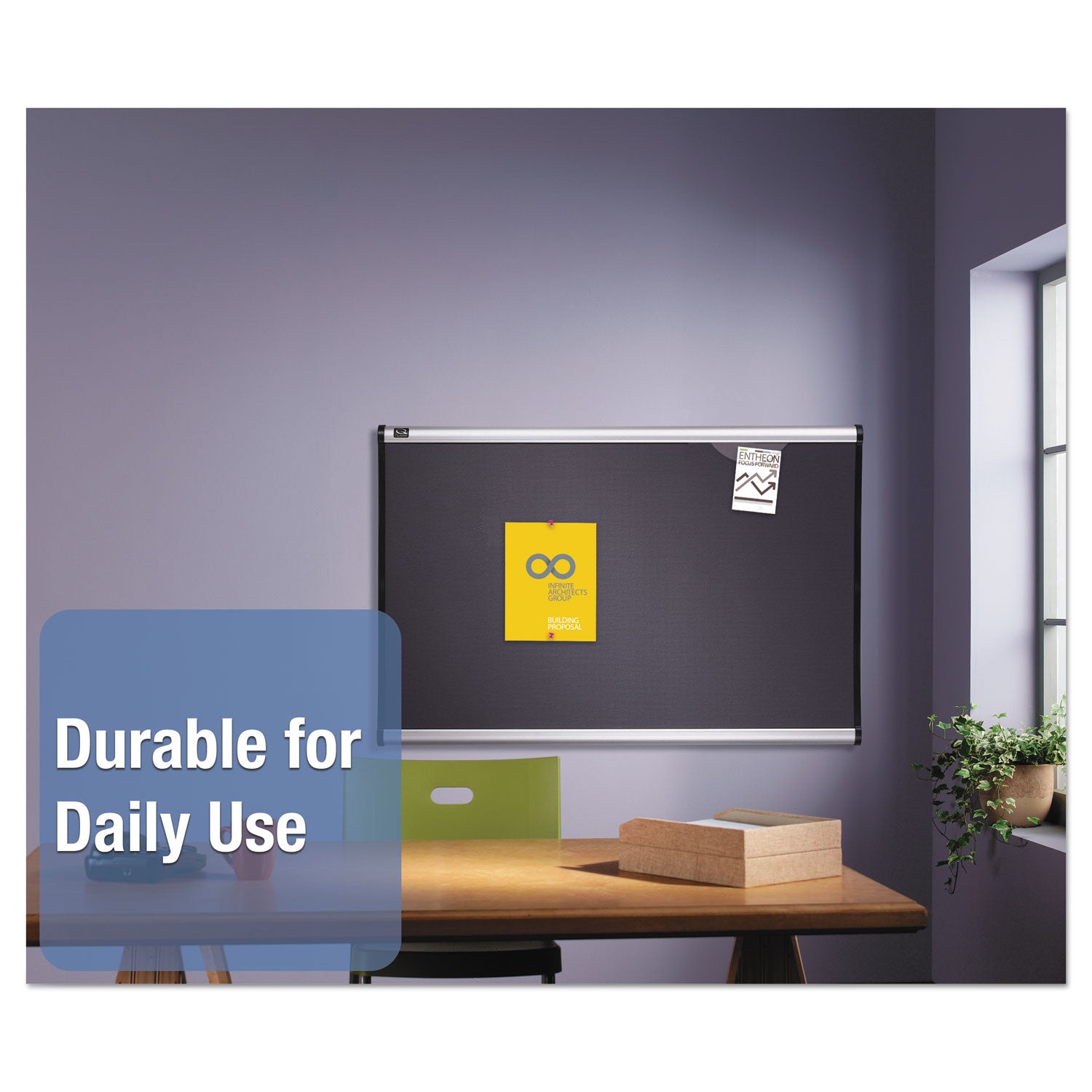 Prestige Gray Diamond Mesh Bulletin Board, 36 x 24, Gray Surface, Silver Aluminum/Plastic Frame - 