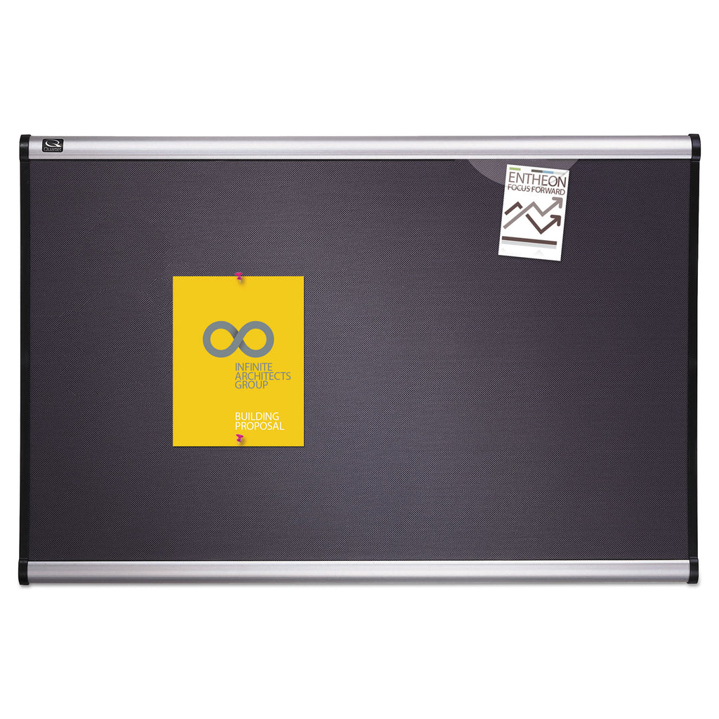 Prestige Gray Diamond Mesh Bulletin Board, 36 x 24, Gray Surface, Silver Aluminum/Plastic Frame - 