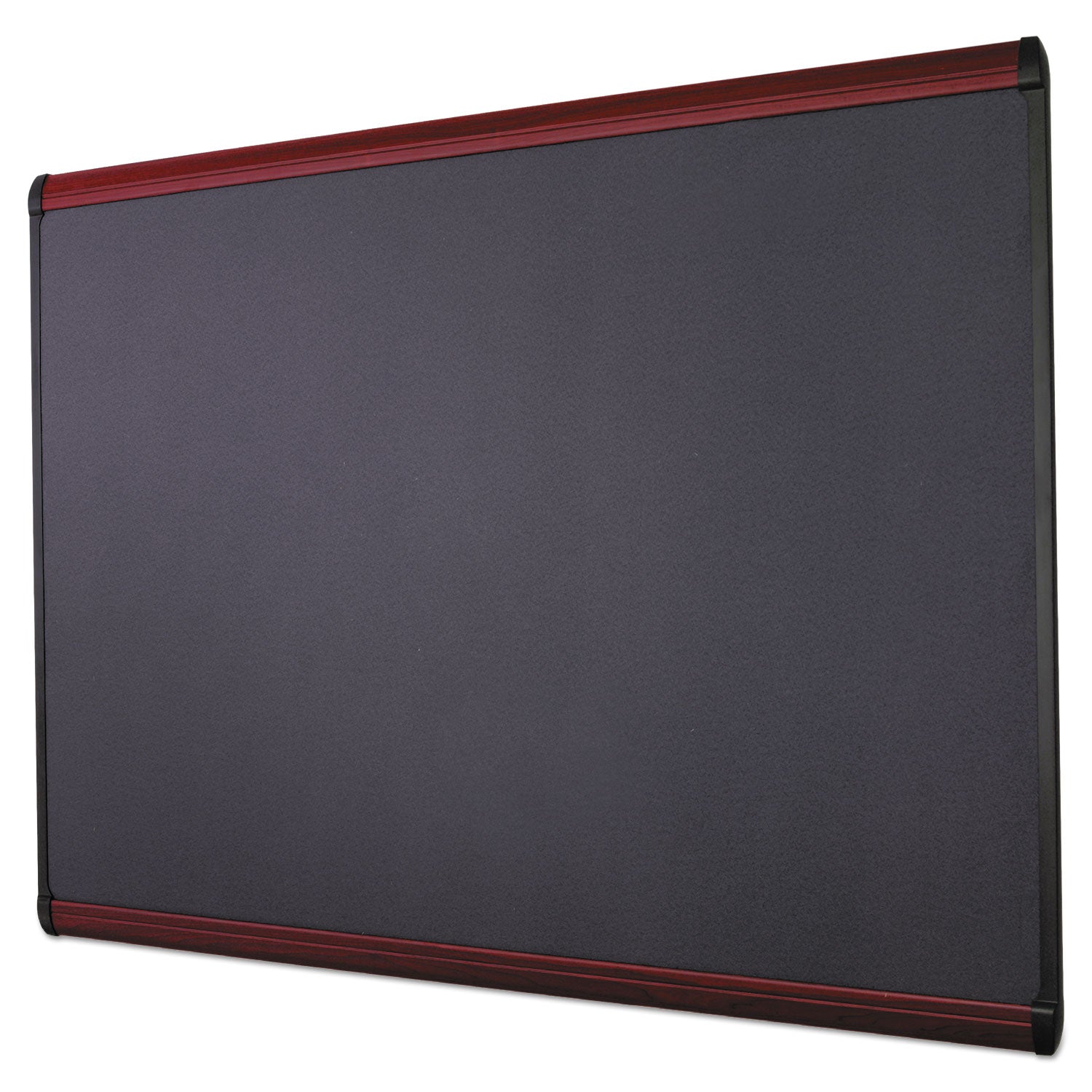 Prestige Plus Magnetic Fabric Bulletin Boards, 48 x 36, Gray Surface, Mahogany Fiberboard/Plastic Frame - 