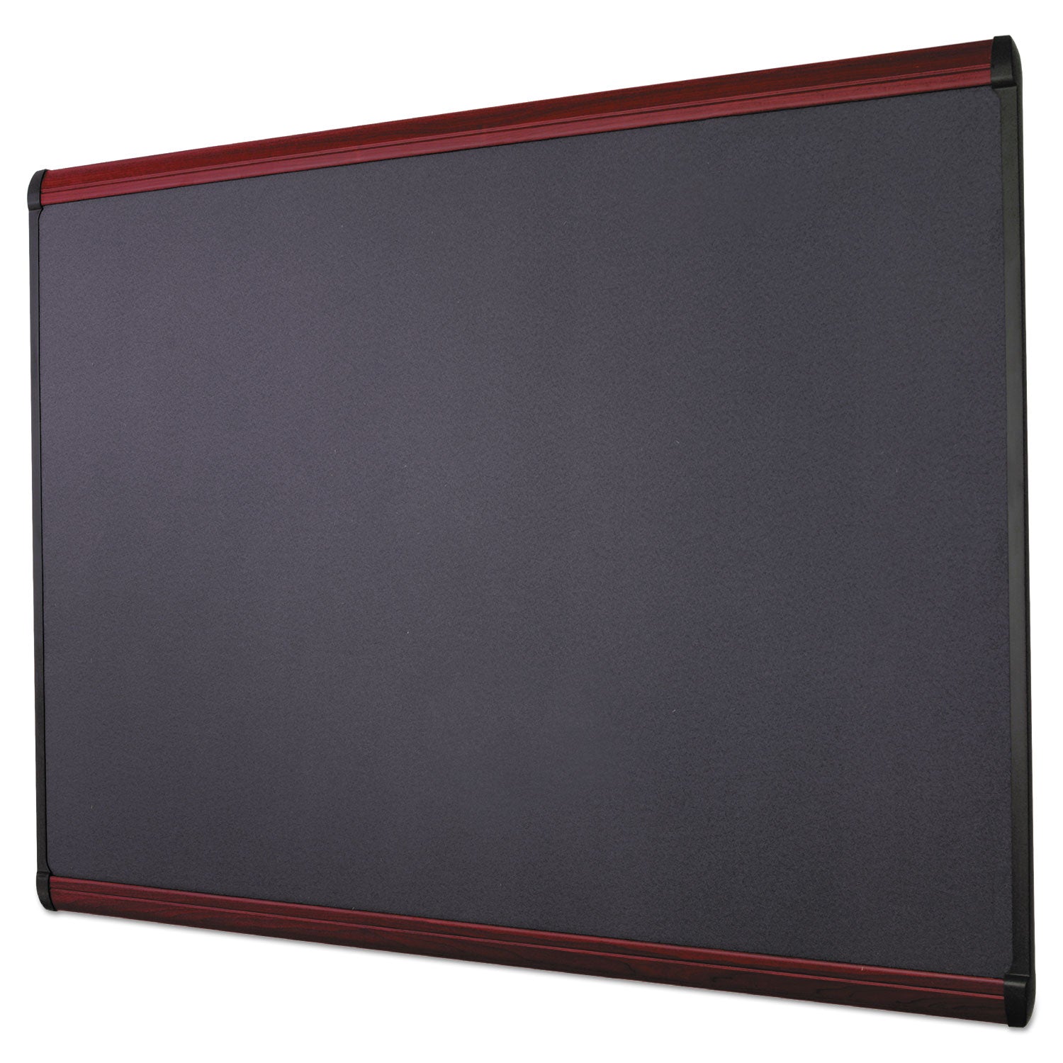 Prestige Plus Magnetic Fabric Bulletin Boards, 48 x 36, Gray Surface, Mahogany Fiberboard/Plastic Frame - 