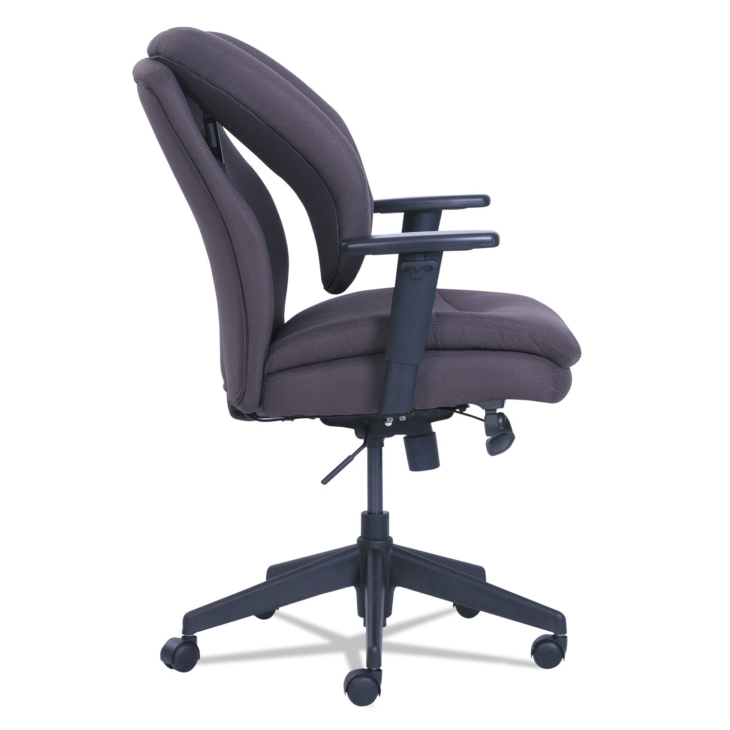 Cosset Ergonomic Task Chair, Supports Up to 275 lb, 19.5" to 22.5" Seat Height, Gray Seat/Back, Black Base