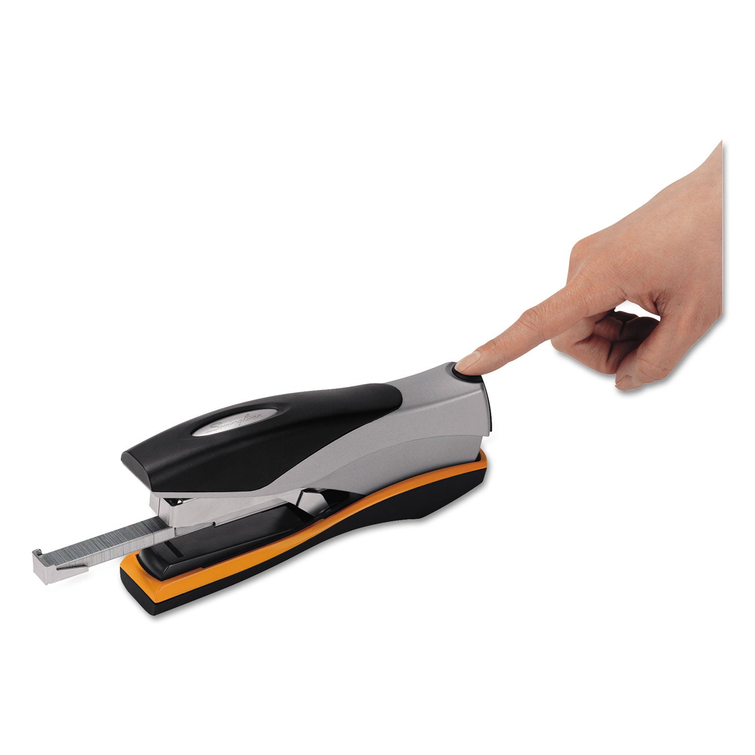 Optima 40 Desktop Stapler, 40-Sheet Capacity, Silver/Black/Orange