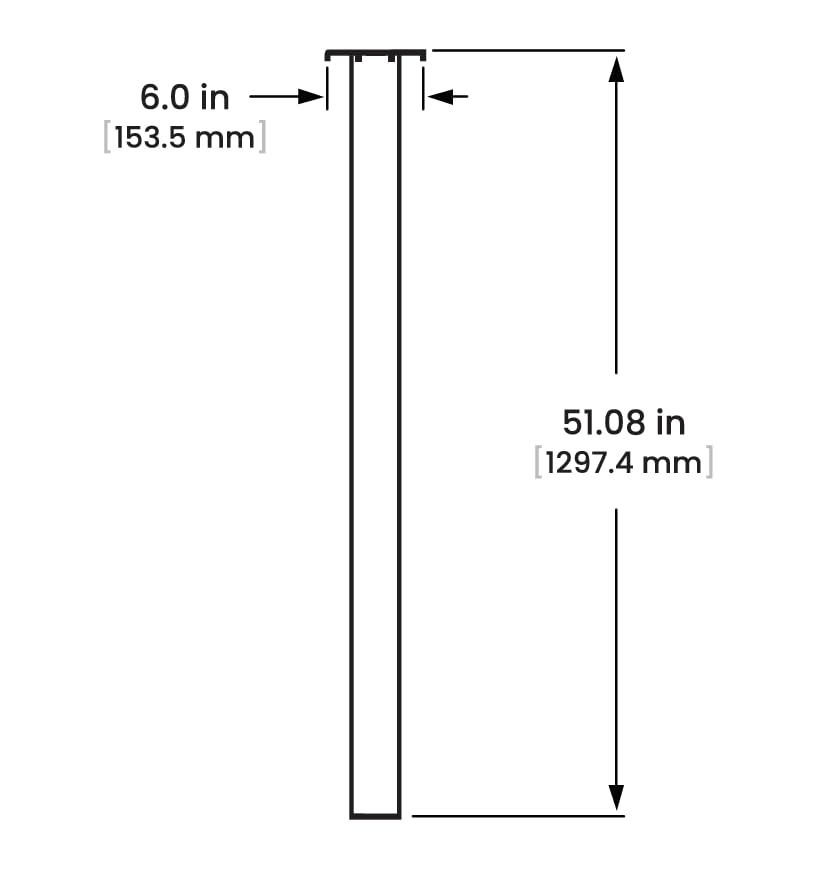 Plexon In-Ground Mailbox Post, 51in. Powder Coated, Black, Galvanized Steel