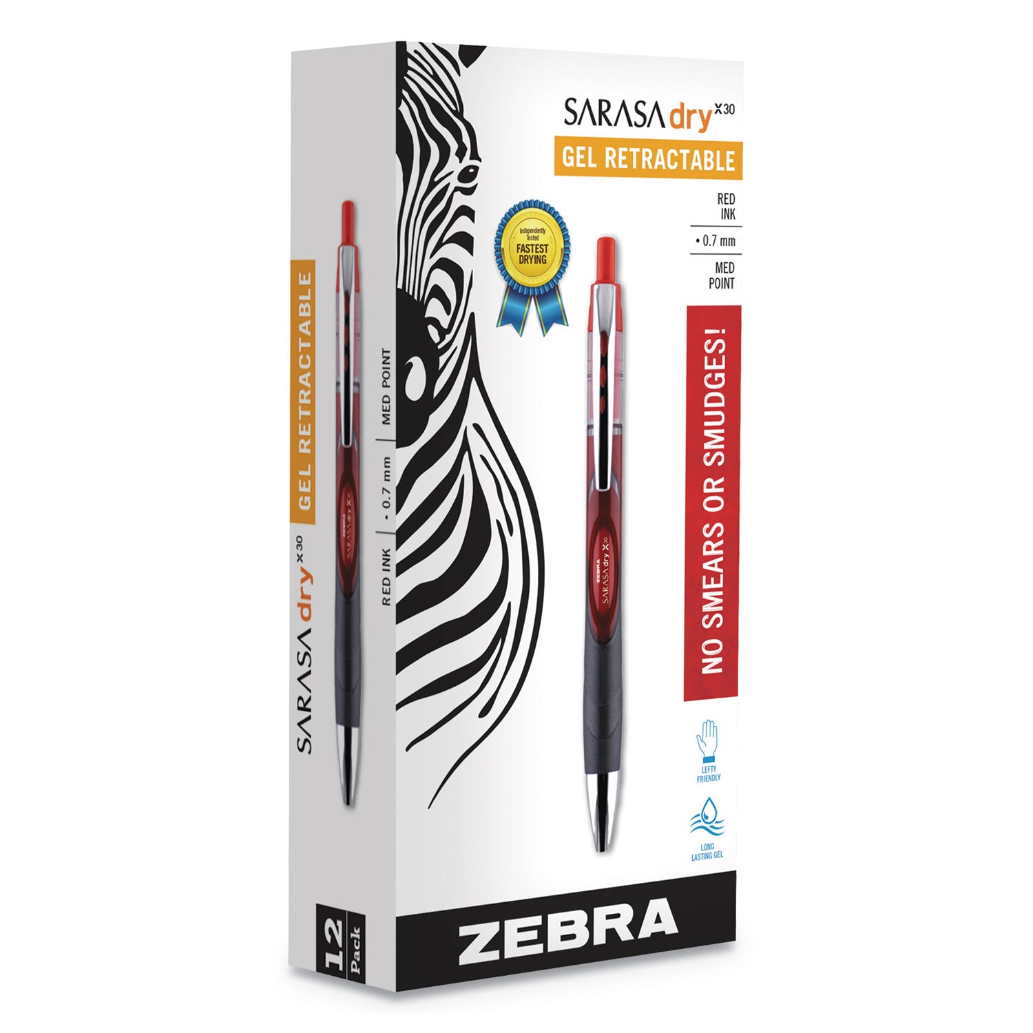 sarasa-dry-gel-x30-gel-pen-retractable-medium-07-mm-red-ink-red-black-silver-barrel-12-pack_zeb47130 - 2