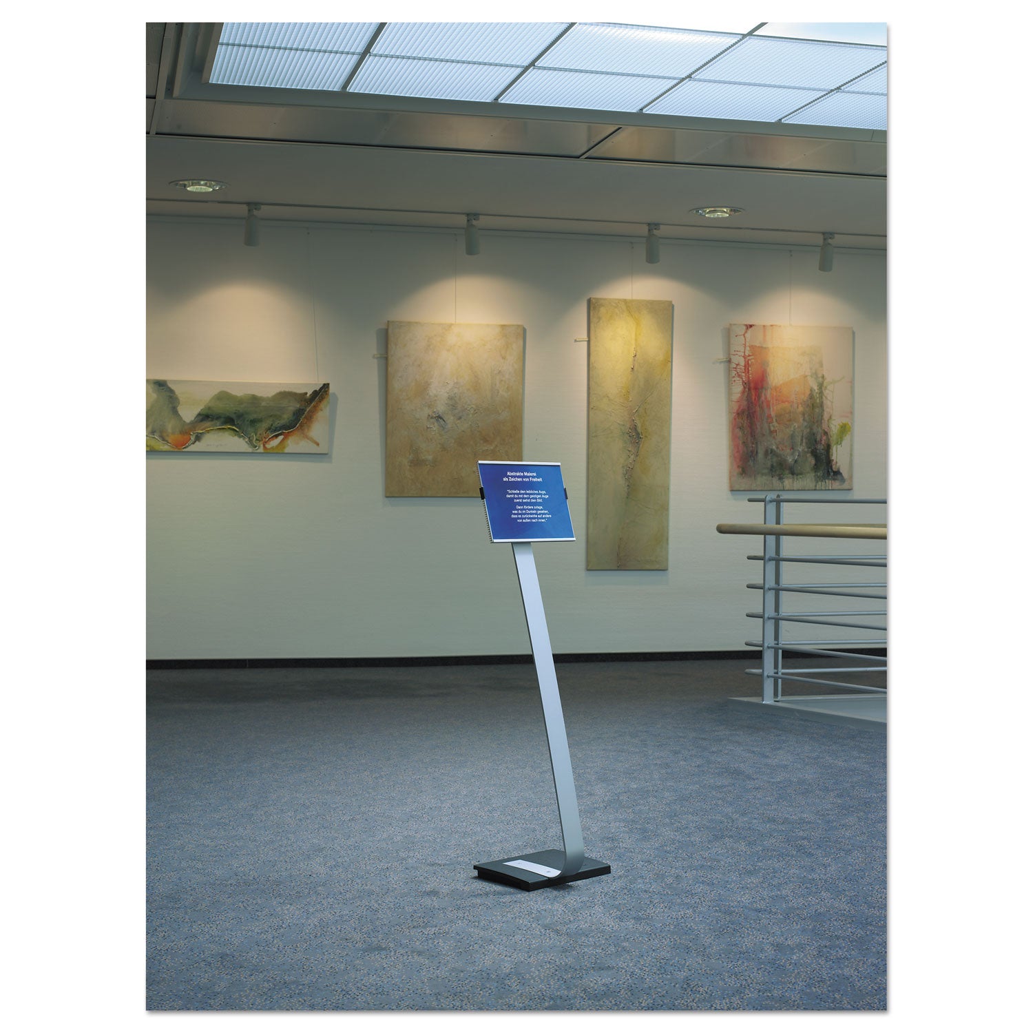 Info Sign Duo Floor Stand, Letter-Size Inserts, 15 x 46.5, Clear - 