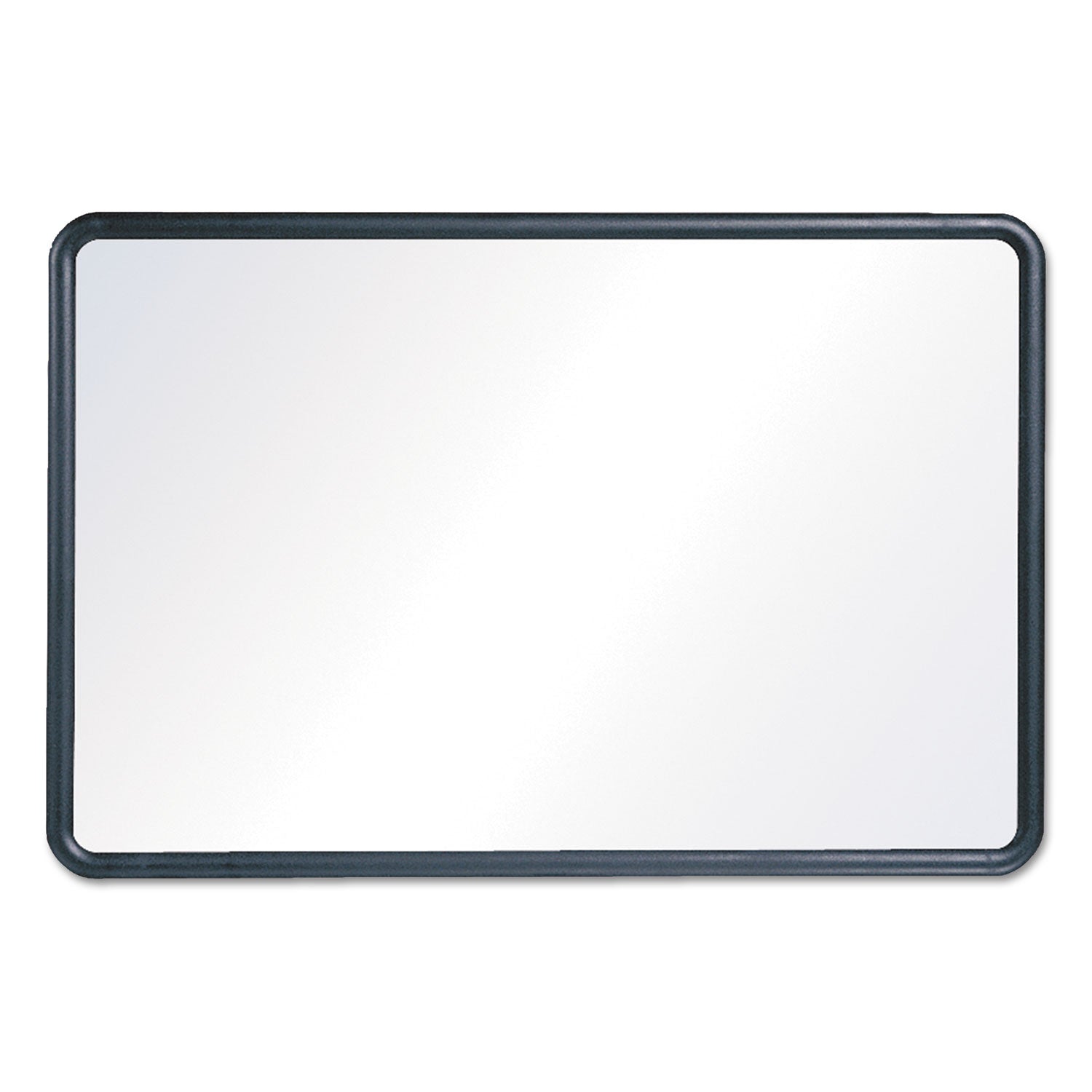 Contour Dry Erase Board, 24 x 18, Melamine White Surface, Black Plastic Frame - 