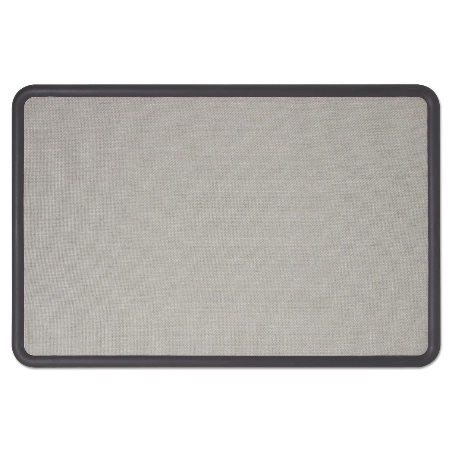 Contour Fabric Bulletin Board, 36 x 24, Gray Surface, Black Plastic Frame - 