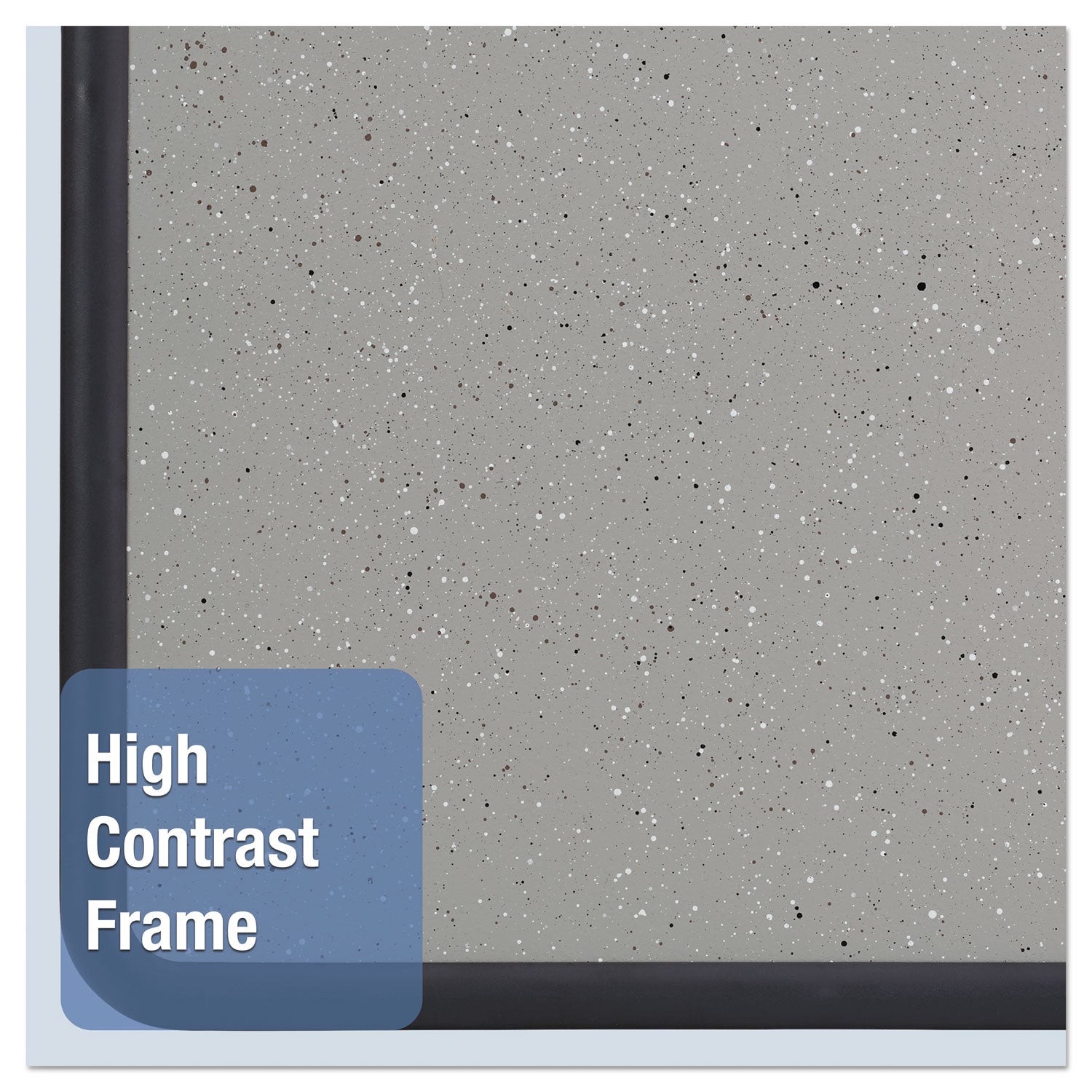 Contour Granite Board, 48 x 36, Granite Gray Surface, Black Plastic Frame - 