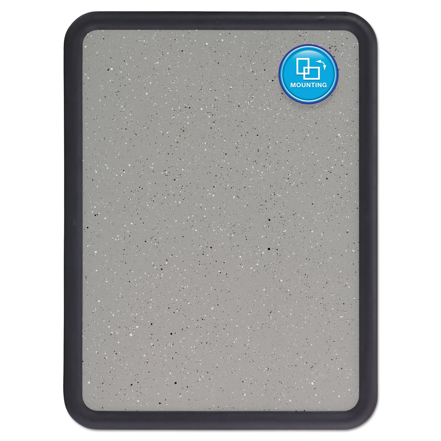 Contour Granite Board, 48 x 36, Granite Gray Surface, Black Plastic Frame - 