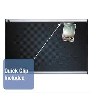 Prestige Embossed Foam Bulletin Board, 36 x 24, Black Surface, Silver Aluminum Frame - 