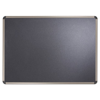 Prestige Euro-Style Embossed Foam Bulletin Board, 36 x 24, Black Surface, Euro Titanium Aluminum Frame - 