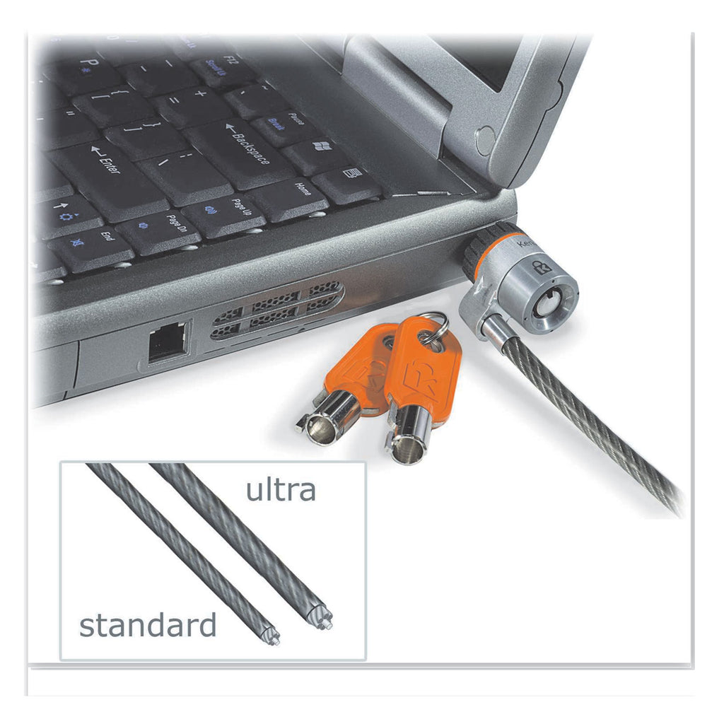 MicroSaver Keyed Ultra Laptop Lock, 6 ft Carbon Strengthened Steel Cable, 2 Keys - 