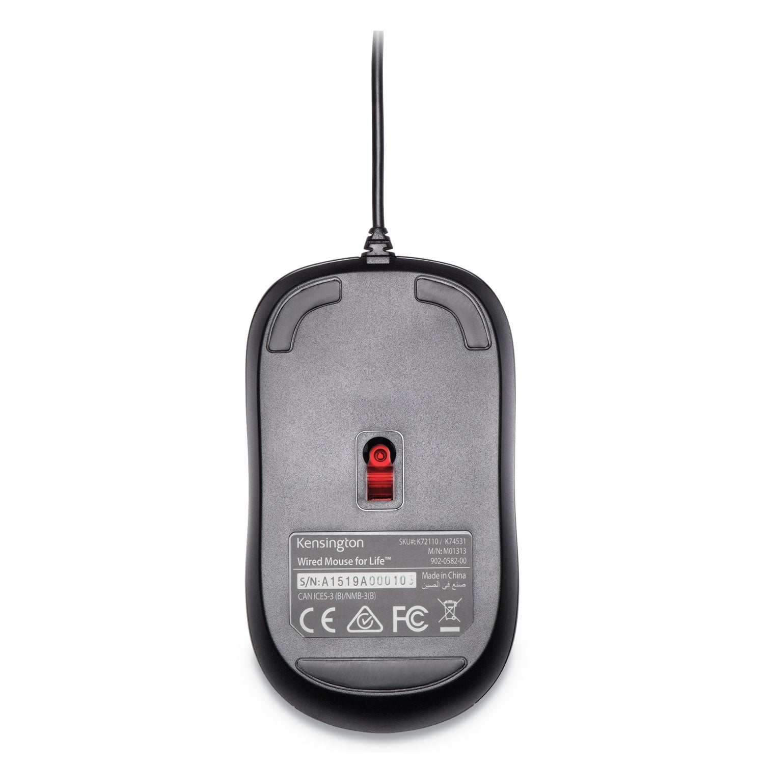Wired USB Mouse for Life, USB 2.0, Left/Right Hand Use, Black - 3