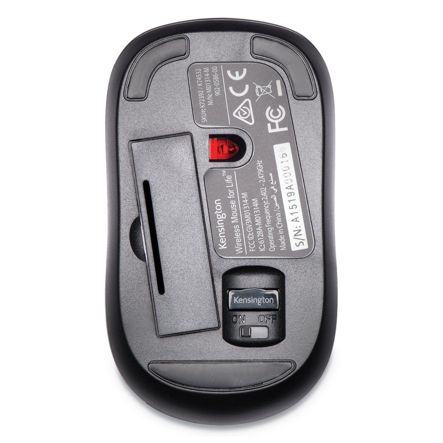 Wireless Mouse for Life, 2.4 GHz Frequency/30 ft Wireless Range, Left/Right Hand Use, Black - 3