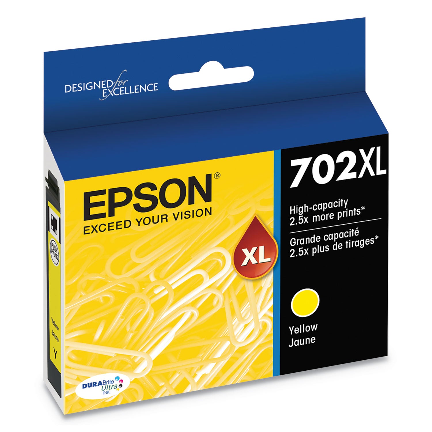 T702XL420-S (702XL) DURABrite Ultra High-Yield Ink, 950 Page-Yield, Yellow