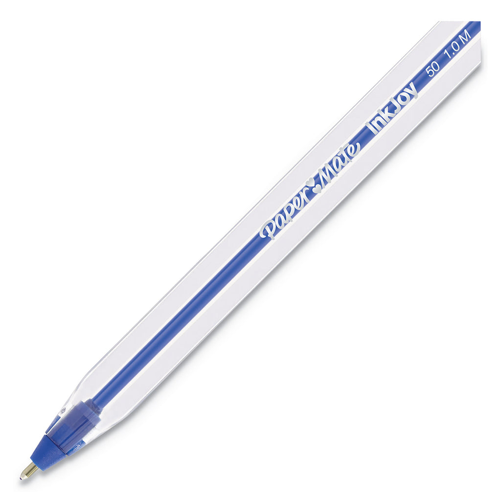 Paper Mate InkJoy 50 Stick Ballpoint Pens - Medium Pen Point - Blue - 1 Dozen