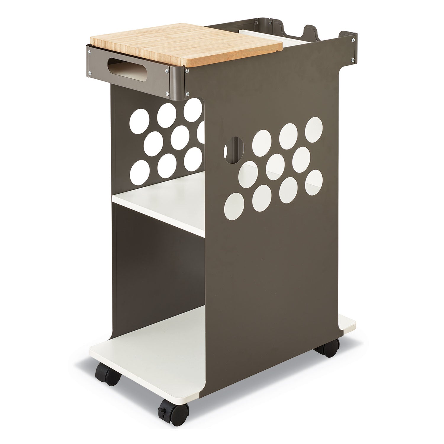 mini-rolling-storage-cart-metal-3-shelves-1-drawer-200-lb-capacity-2975-x-1575-x-165-white_saf5209wh - 1