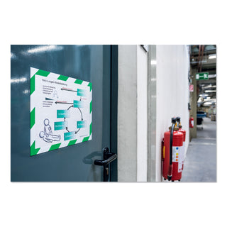 DURAFRAME Security Magnetic Sign Holder, 8.5 x 11, Green/White Frame, 2/Pack