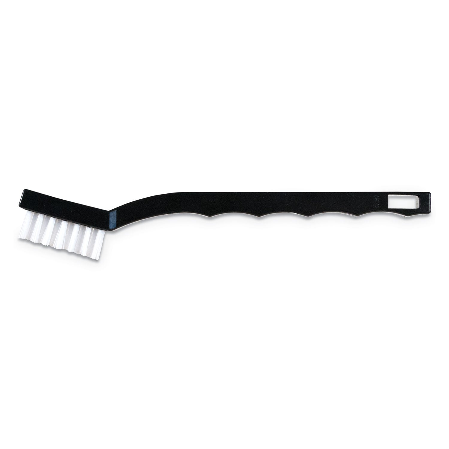flo-pac-utility-toothbrush-style-maintenance-brush-white-nylon-bristles-725-brush-7-black-polypropylene-handle_cfs4067400dz - 1