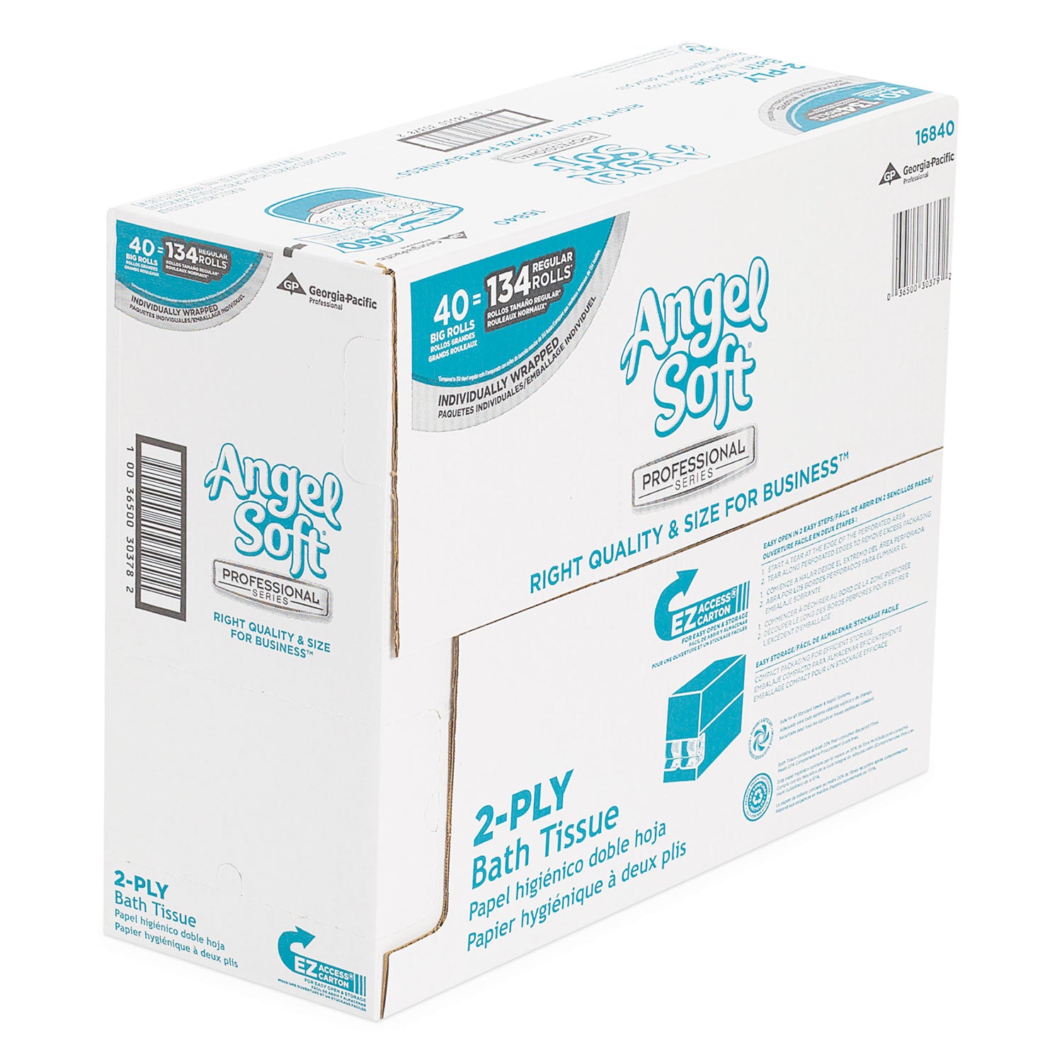 Angel Soft ps Premium Bathroom Tissue, Septic Safe, 2-Ply, White, 450 Sheets/Roll, 40 Rolls/Carton - 