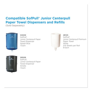 SofPull Premium Junior Capacity Towel, 1-Ply, 7.8 x 14.8, White, 225/Roll, 8 Rolls/Carton