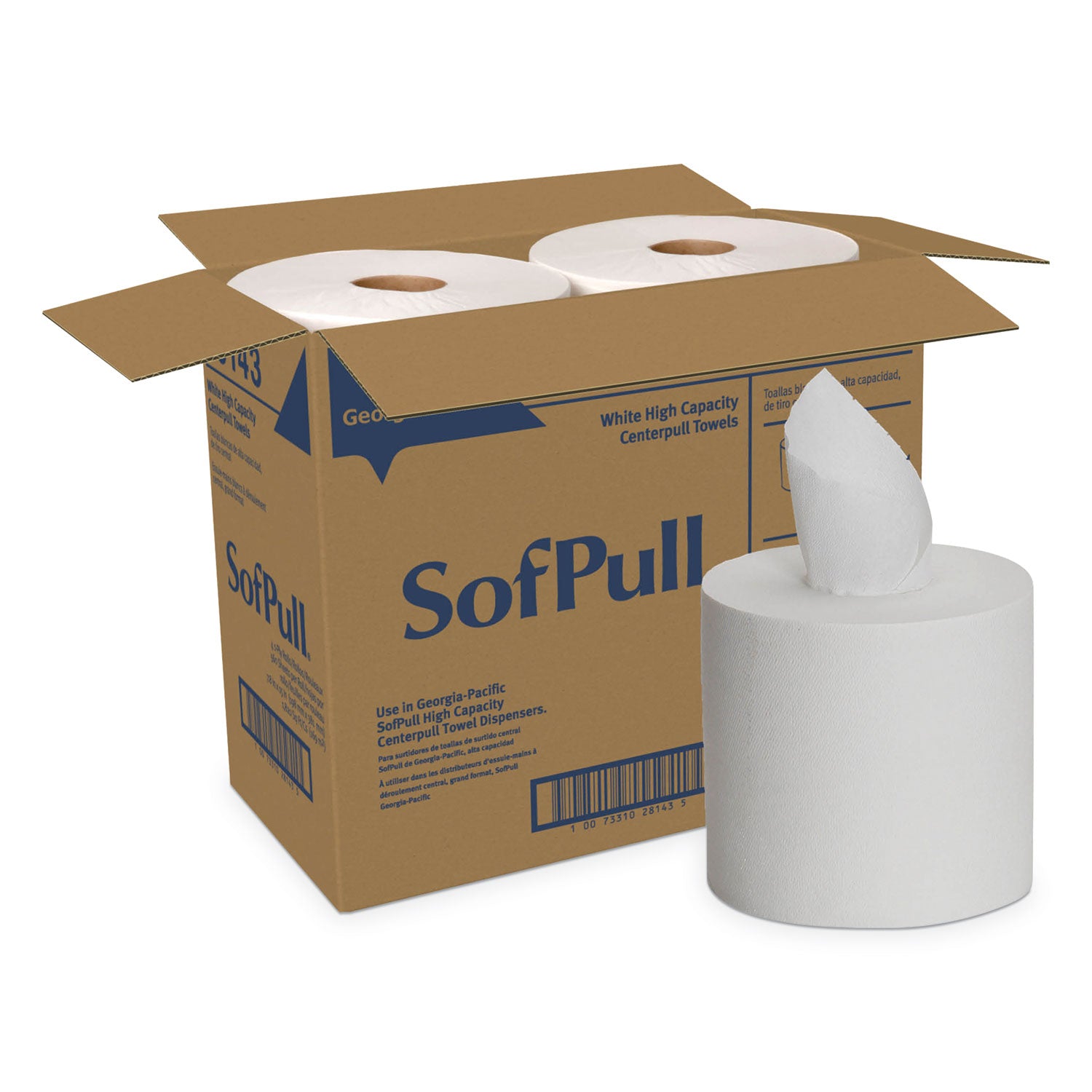 SofPull Perforated Paper Towel, 1-Ply, 7.8 x 15, White, 560/Roll, 4 Rolls/Carton - 