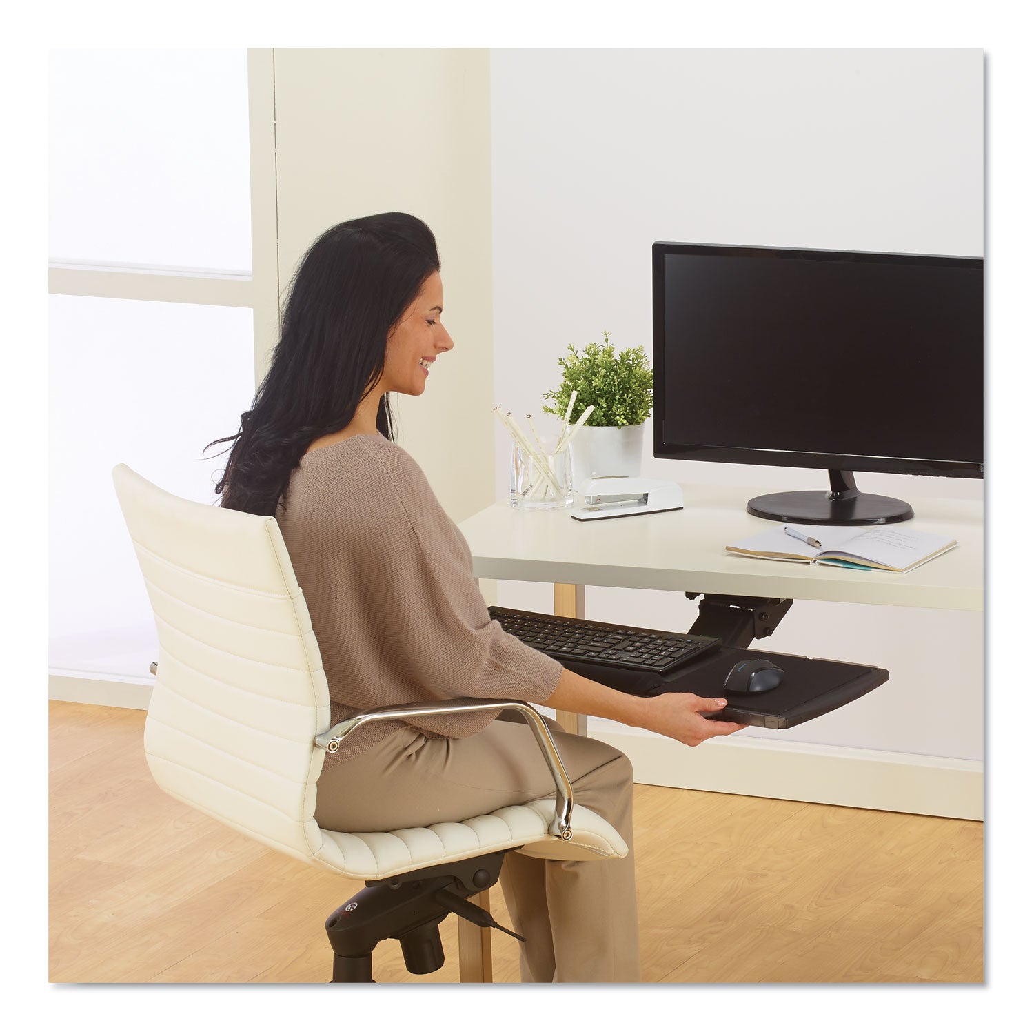 Adjustable Keyboard Platform with SmartFit System, 21.25w x 10d, Black