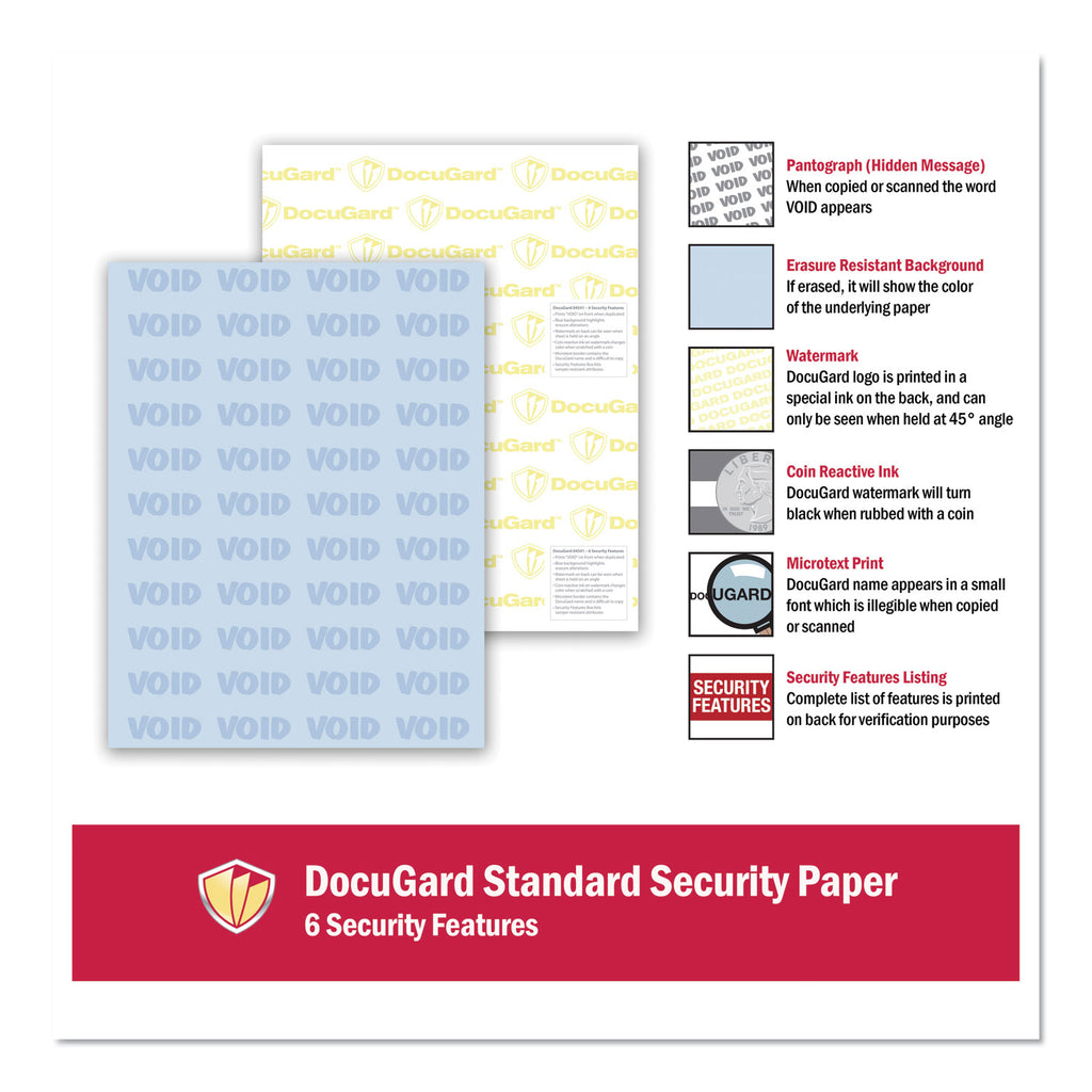 Medical Security Papers, 24 lb Bond Weight, 8.5 x 11, Blue, 500/Ream