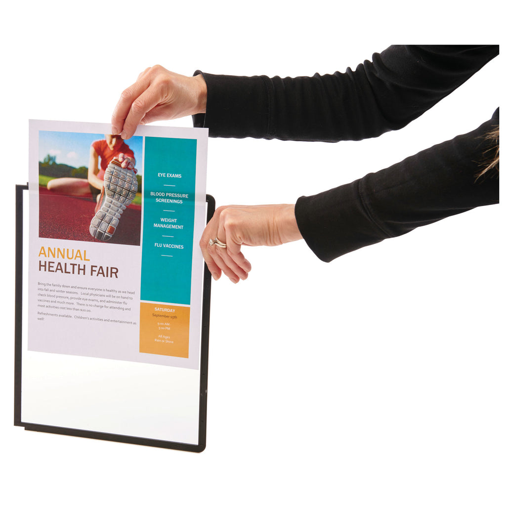 SHERPA Vario Replacement Panels, 1 Section, Clear Panel Assorted Color Borders, 5/Pack - 