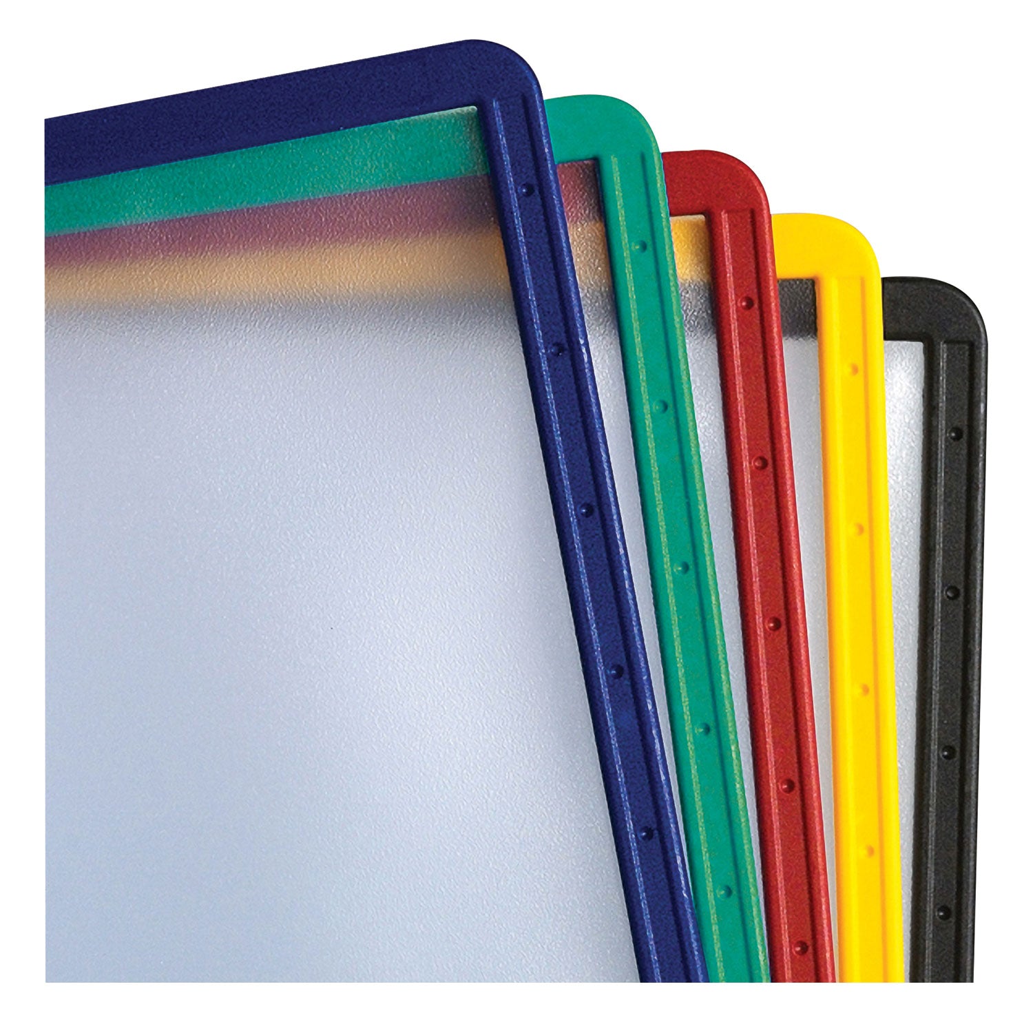 SHERPA Vario Replacement Panels, 1 Section, Clear Panel Assorted Color Borders, 5/Pack - 